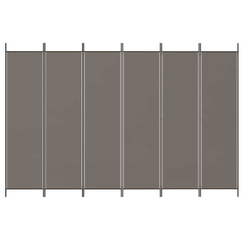 6-Panel Room Divider Anthracite 300x200 cm Fabric