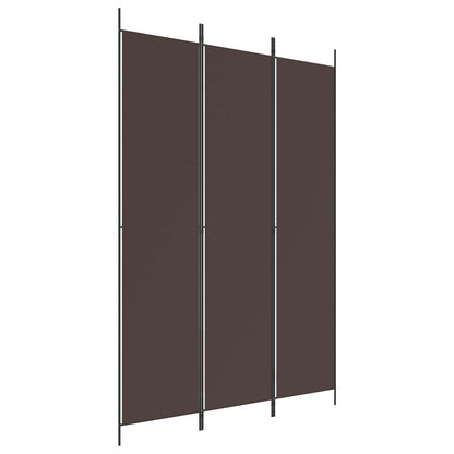 3-Panel Room Divider Brown 150x220 cm Fabric
