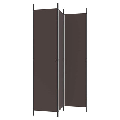 3-Panel Room Divider Brown 150x220 cm Fabric
