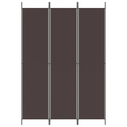 3-Panel Room Divider Brown 150x220 cm Fabric