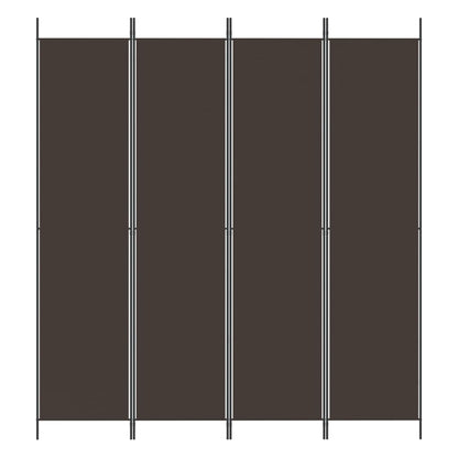 4-Panel Room Divider Brown 200x220 cm Fabric