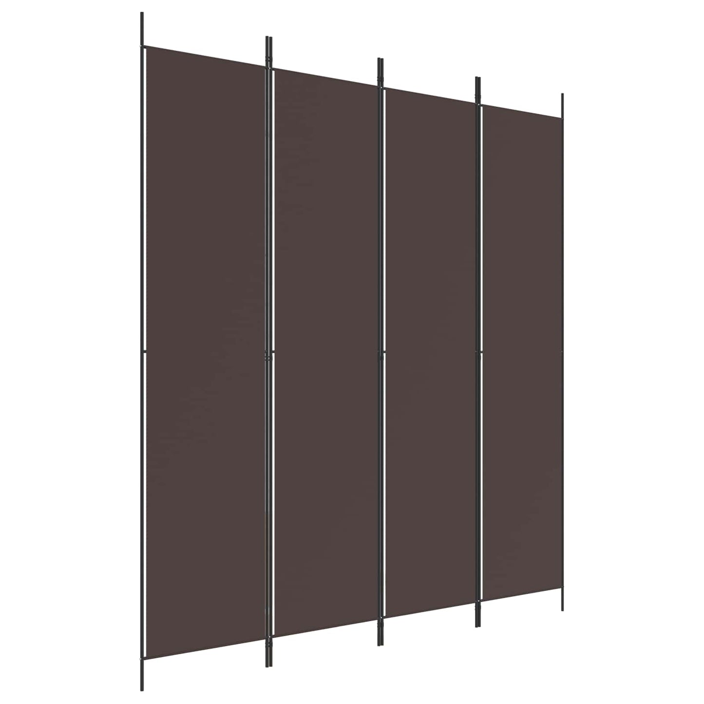 4-Panel Room Divider Brown 200x220 cm Fabric