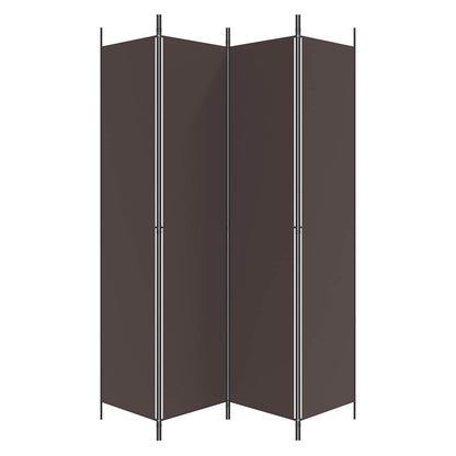 4-Panel Room Divider Brown 200x220 cm Fabric