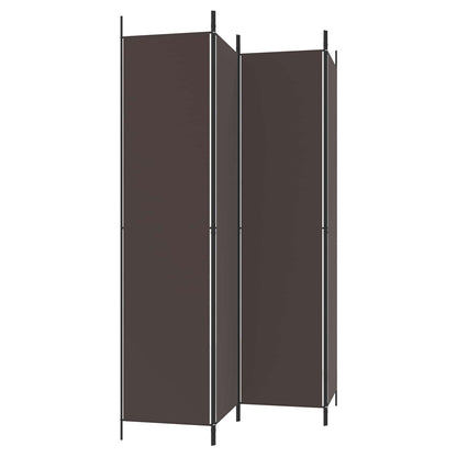 4-Panel Room Divider Brown 200x220 cm Fabric