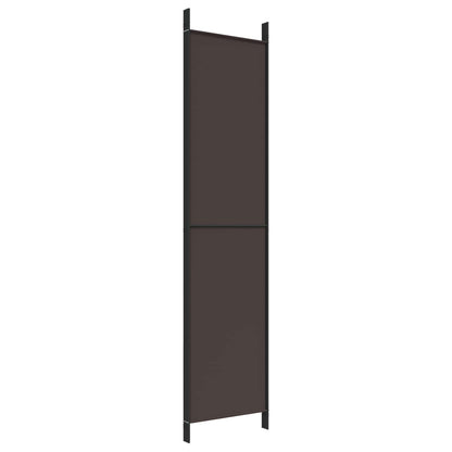 4-Panel Room Divider Brown 200x220 cm Fabric