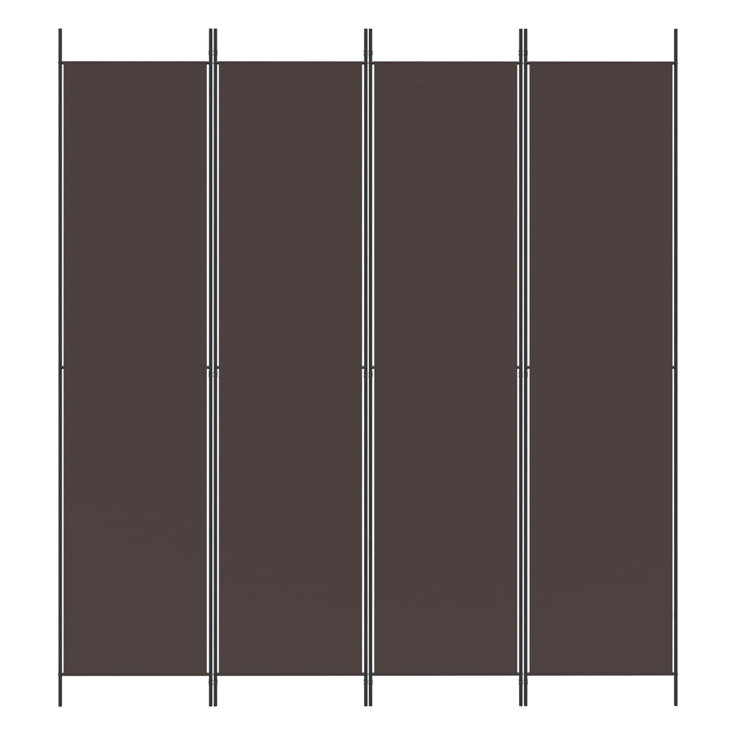 4-Panel Room Divider Brown 200x220 cm Fabric