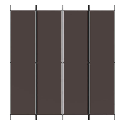 4-Panel Room Divider Brown 200x220 cm Fabric