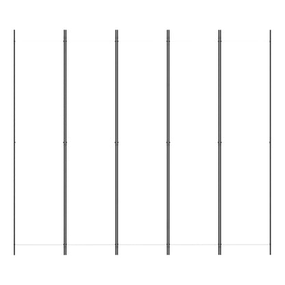 5-Panel Room Divider White 250x220 cm Fabric