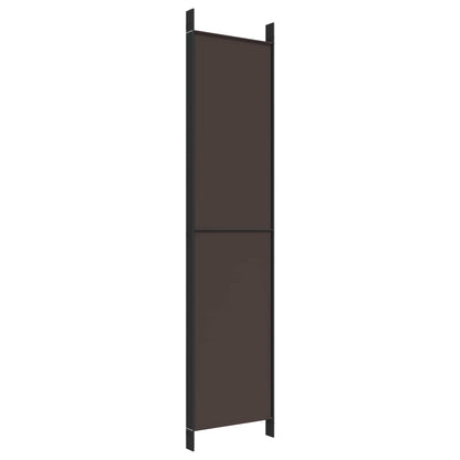 5-Panel Room Divider Brown 250x220 cm Fabric