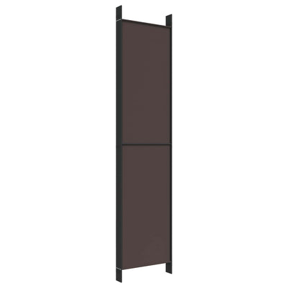 6-Panel Room Divider Brown 300x220 cm Fabric