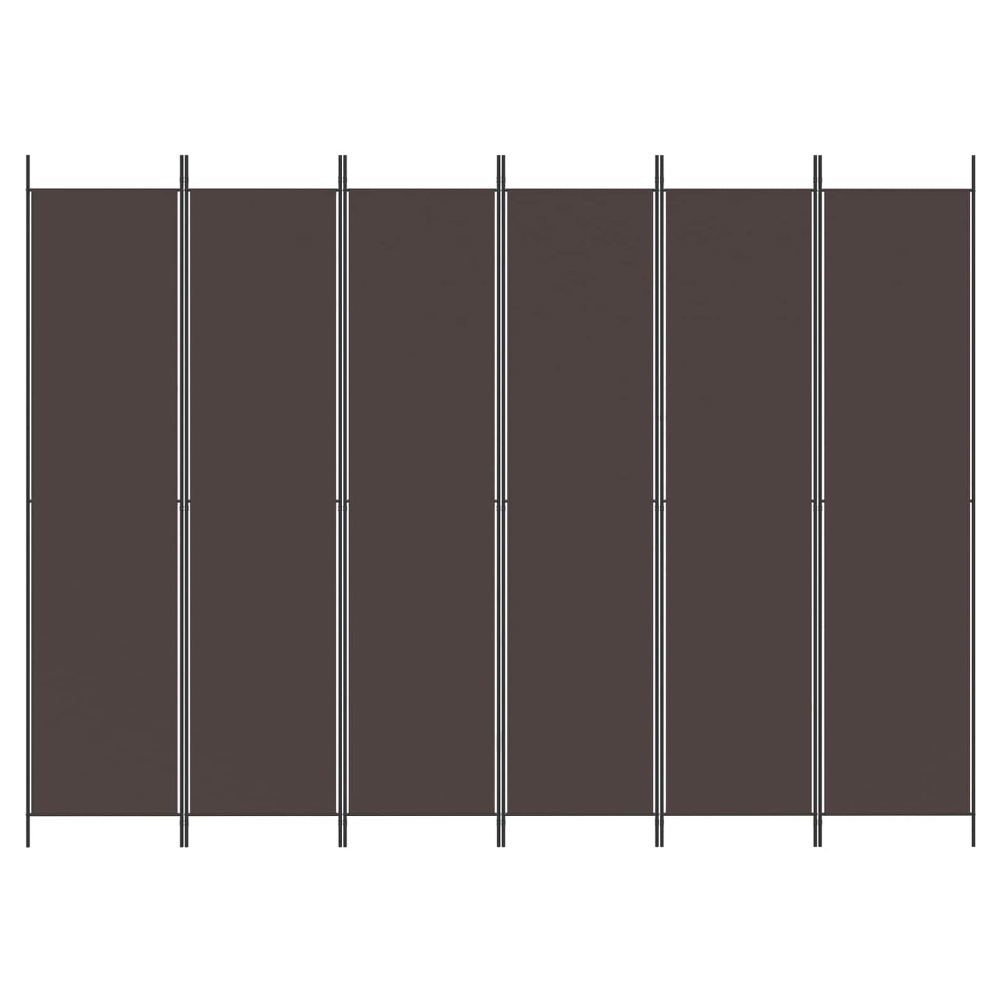 6-Panel Room Divider Brown 300x220 cm Fabric
