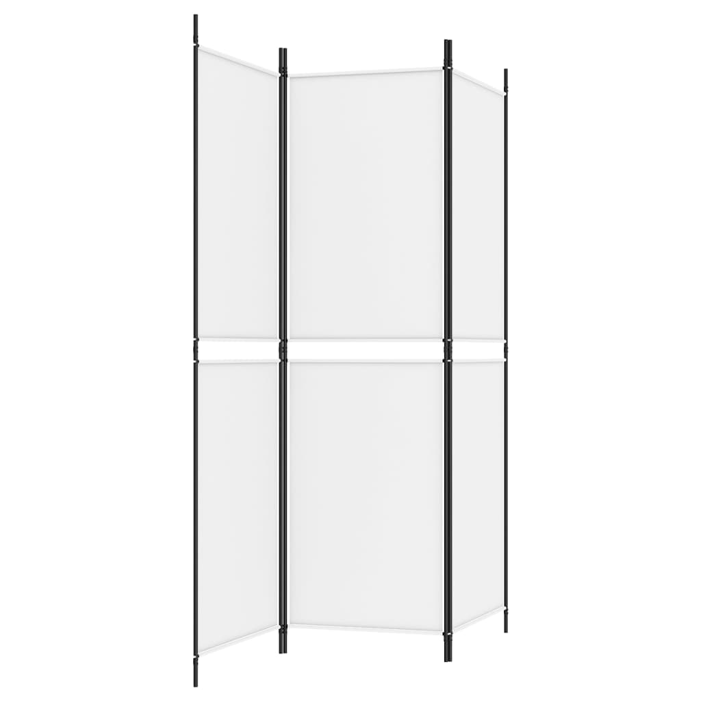 3-Panel Room Divider White 150x180 cm Fabric