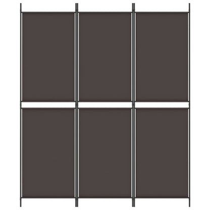 3-Panel Room Divider Brown 150x180 cm Fabric