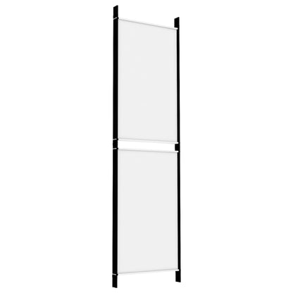 4-Panel Room Divider White 200x180 cm Fabric