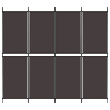 4-Panel Room Divider Brown 200x180 cm Fabric