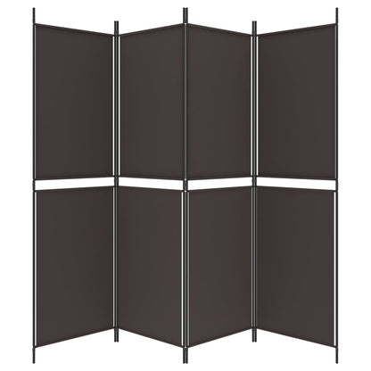 4-Panel Room Divider Brown 200x180 cm Fabric