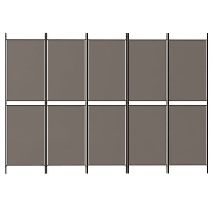 5-Panel Room Divider Anthracite 250x180 cm Fabric