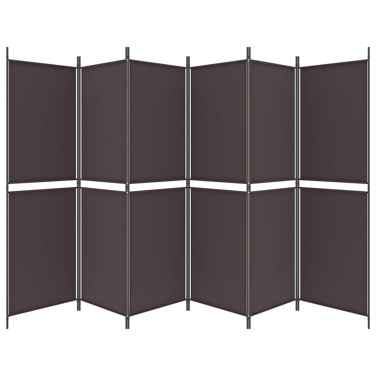 6-Panel Room Divider Brown 300x180 cm Fabric