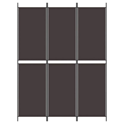 3-Panel Room Divider Brown 150x200 cm Fabric