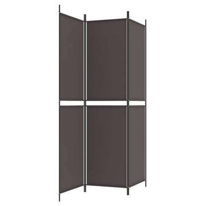3-Panel Room Divider Brown 150x200 cm Fabric