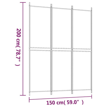 3-Panel Room Divider Anthracite 150x200 cm Fabric