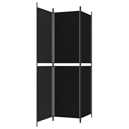 3-Panel Room Divider Black 150x200 cm Fabric