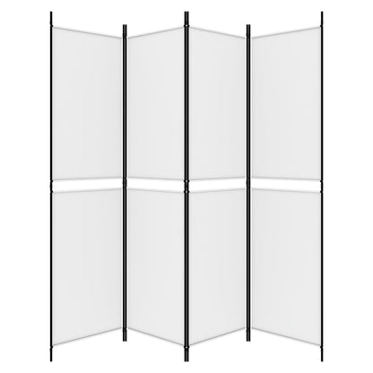 4-Panel Room Divider White 200x200 cm Fabric