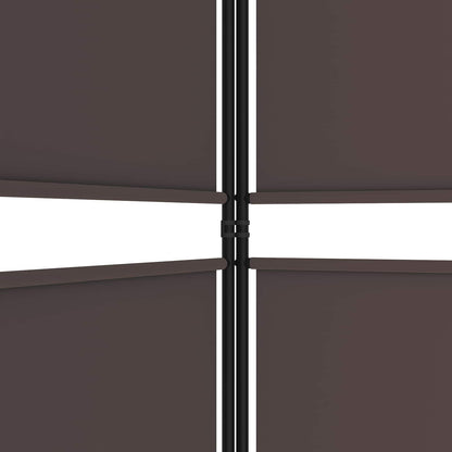 4-Panel Room Divider Brown 200x200 cm Fabric