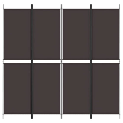 4-Panel Room Divider Brown 200x200 cm Fabric
