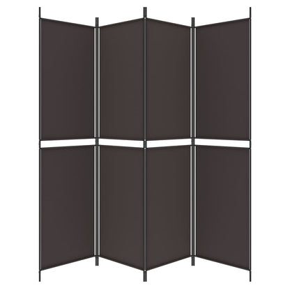 4-Panel Room Divider Brown 200x200 cm Fabric