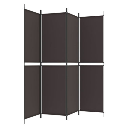 4-Panel Room Divider Brown 200x200 cm Fabric