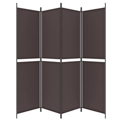 4-Panel Room Divider Brown 200x200 cm Fabric