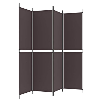 4-Panel Room Divider Brown 200x200 cm Fabric