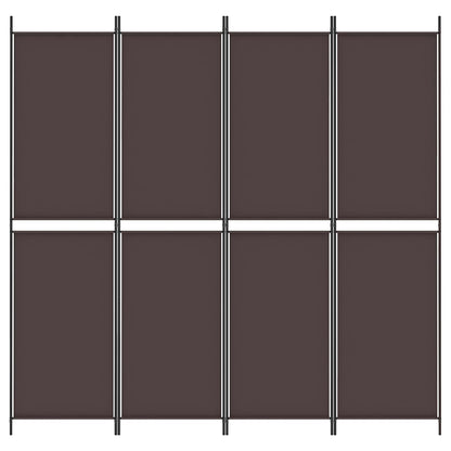 4-Panel Room Divider Brown 200x200 cm Fabric