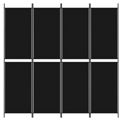 4-Panel Room Divider Black 200x200 cm Fabric