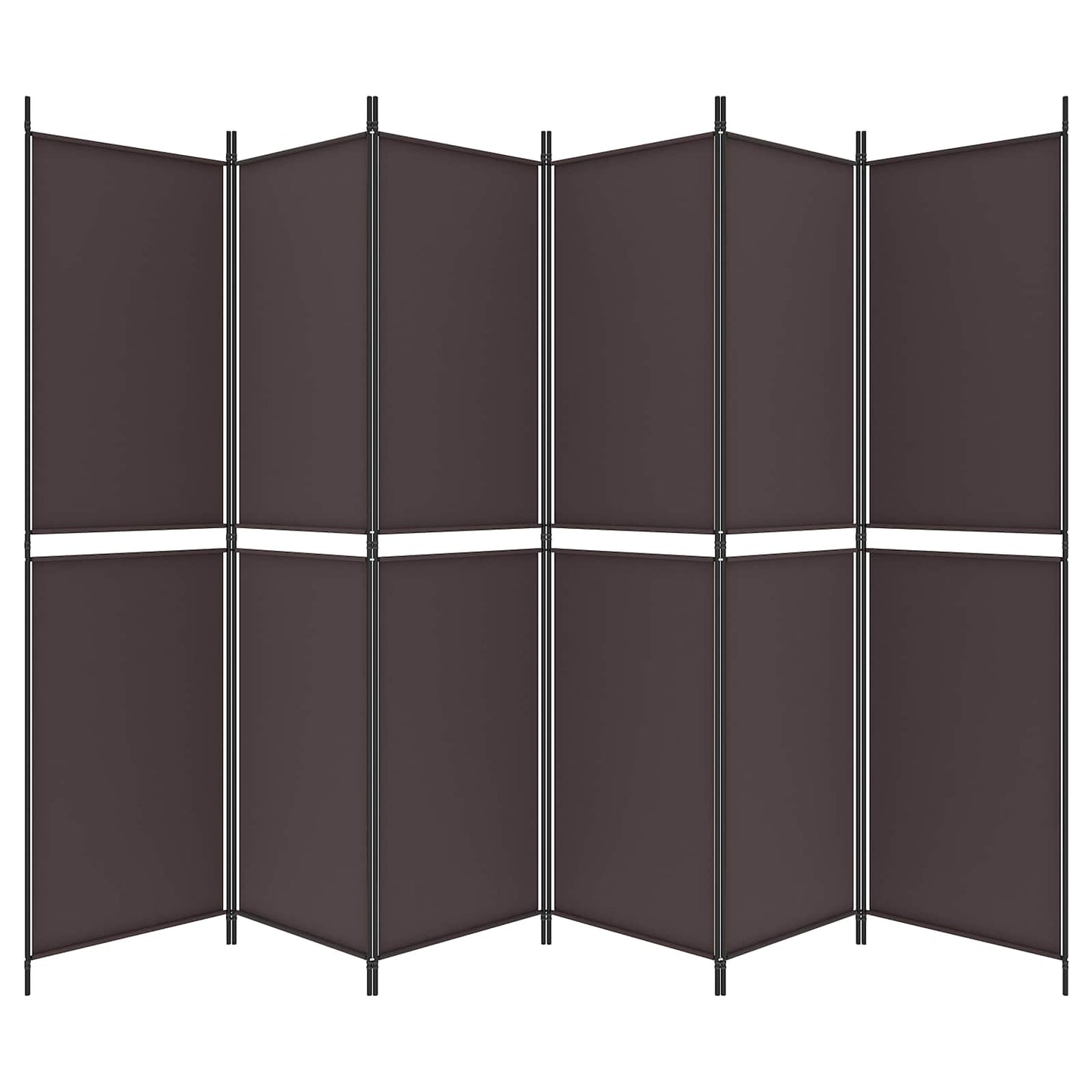 6-Panel Room Divider Brown 300x200 cm Fabric