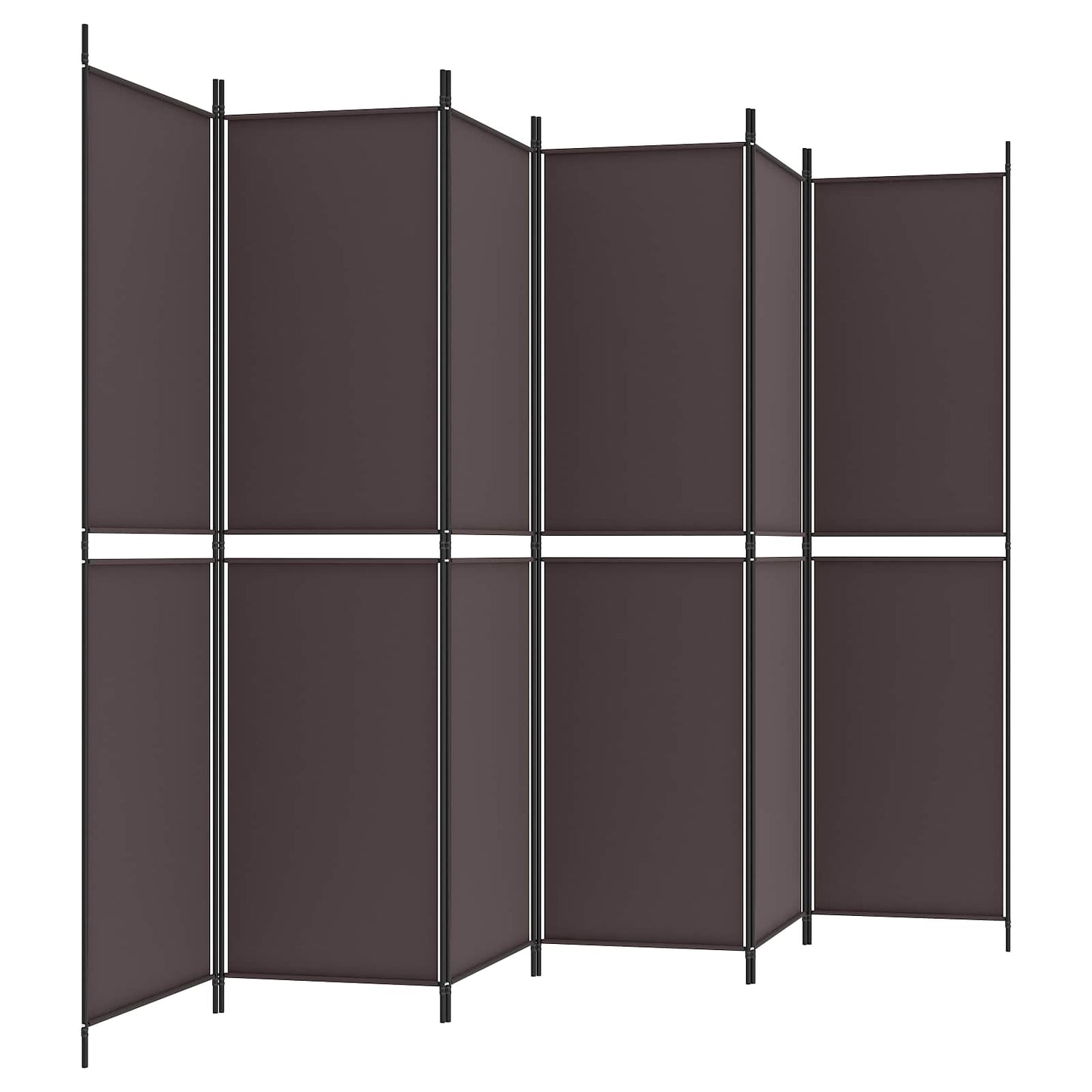 6-Panel Room Divider Brown 300x200 cm Fabric