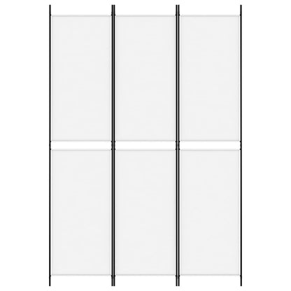 3-Panel Room Divider White 150x220 cm Fabric