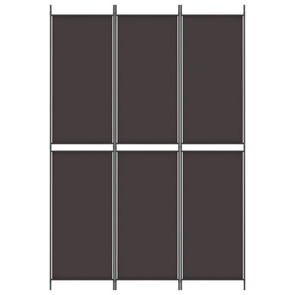 3-Panel Room Divider Brown 150x220 cm Fabric