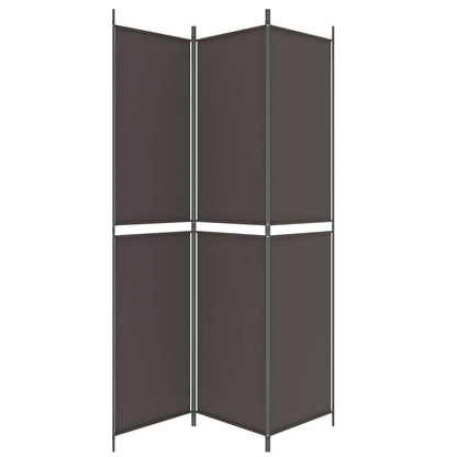 3-Panel Room Divider Brown 150x220 cm Fabric