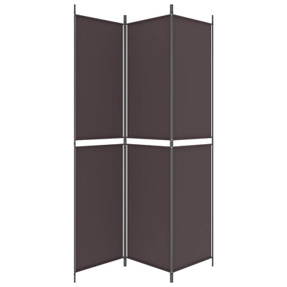 3-Panel Room Divider Brown 150x220 cm Fabric