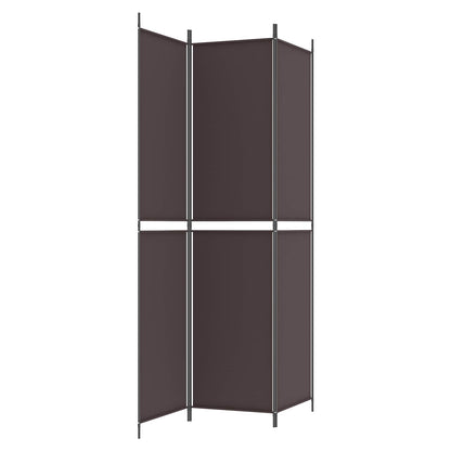 3-Panel Room Divider Brown 150x220 cm Fabric