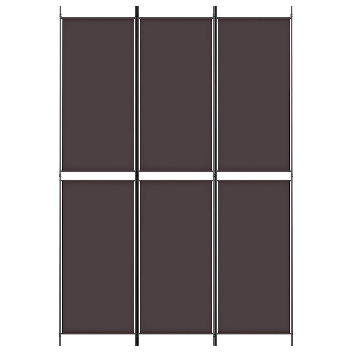 3-Panel Room Divider Brown 150x220 cm Fabric