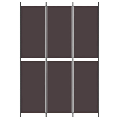 3-Panel Room Divider Brown 150x220 cm Fabric