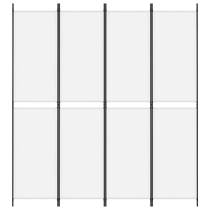 4-Panel Room Divider White 200x220 cm Fabric