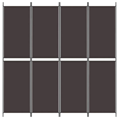 4-Panel Room Divider Brown 200x220 cm Fabric