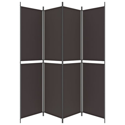 4-Panel Room Divider Brown 200x220 cm Fabric