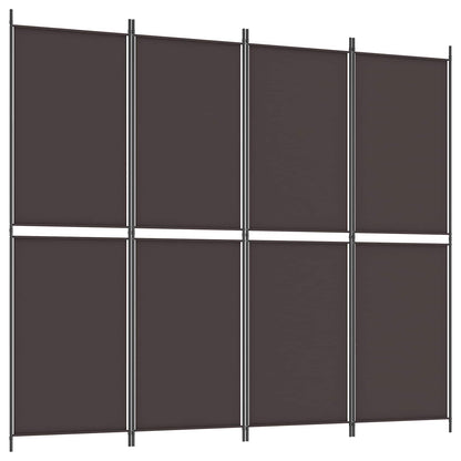 4-Panel Room Divider Brown 200x220 cm Fabric