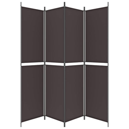 4-Panel Room Divider Brown 200x220 cm Fabric