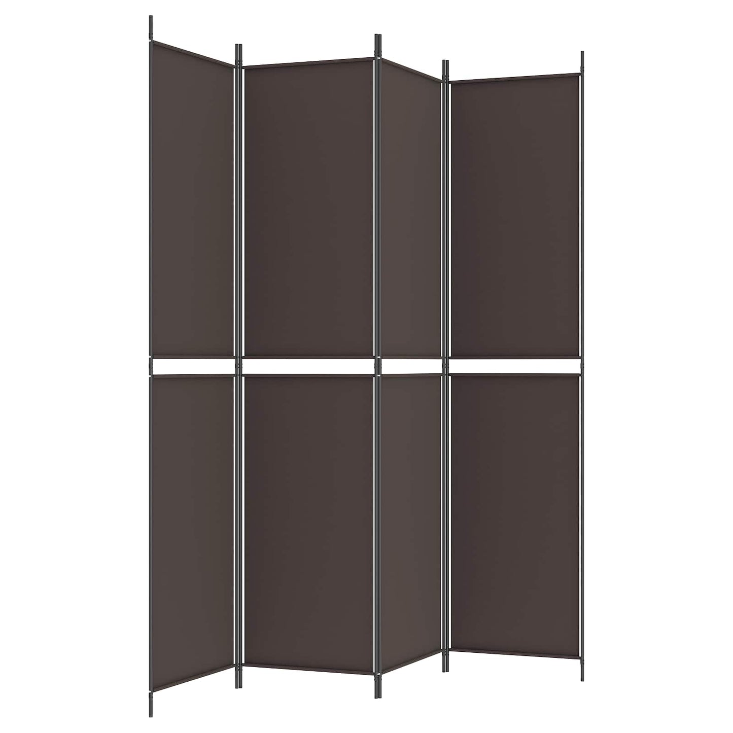 4-Panel Room Divider Brown 200x220 cm Fabric